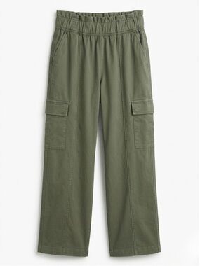 LOVE TREND Green Straight Leg Cargo Pants - Juniors Sz Large - Front Dart Detail
